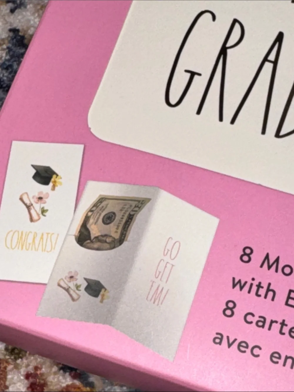 NWT Rae Dunn 8 Money Holder Cards with Envelopes ‘Congrats, Grad. You Did It’